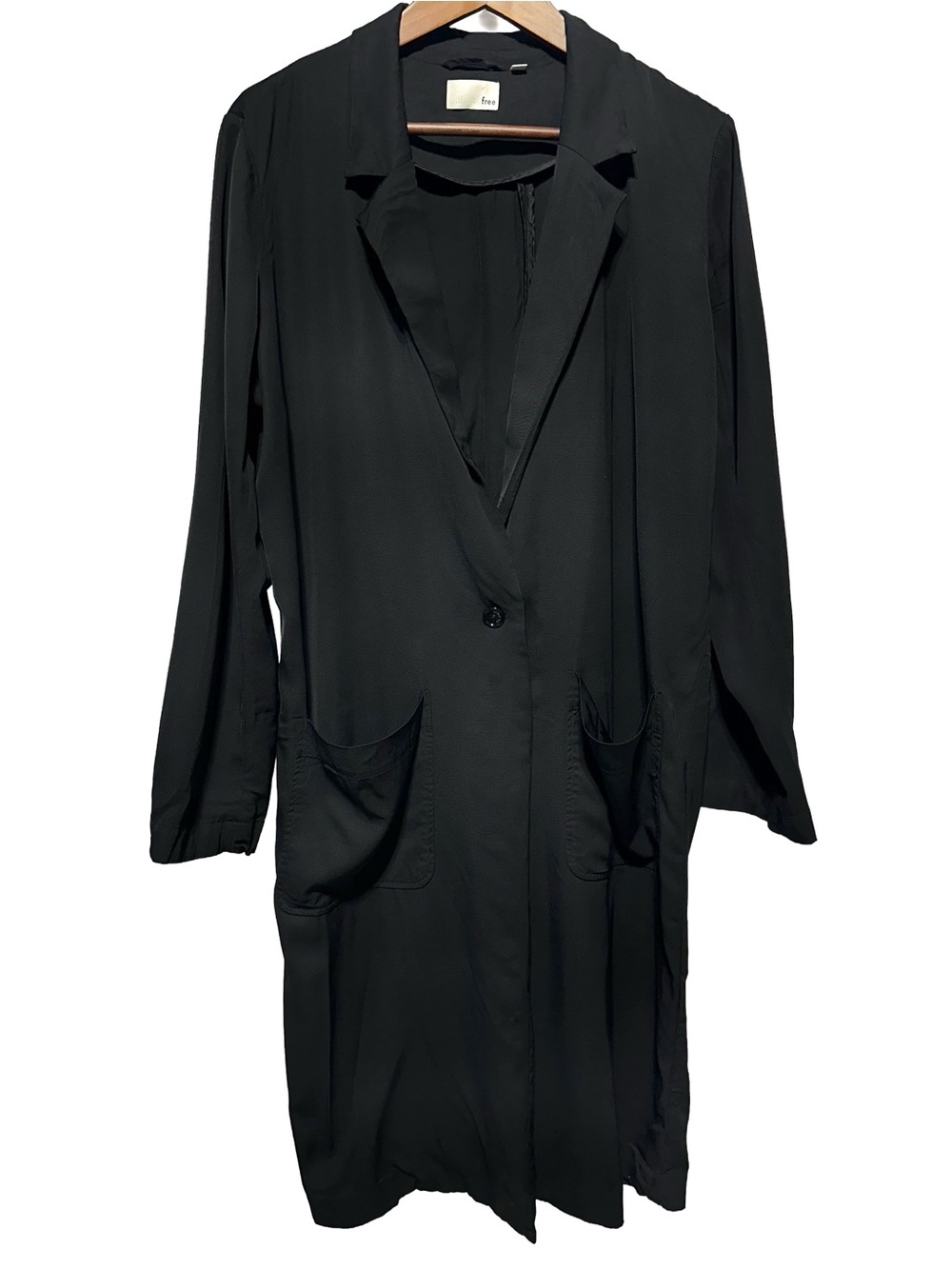 Wilfred Black Long Single-Button Blazer Coat